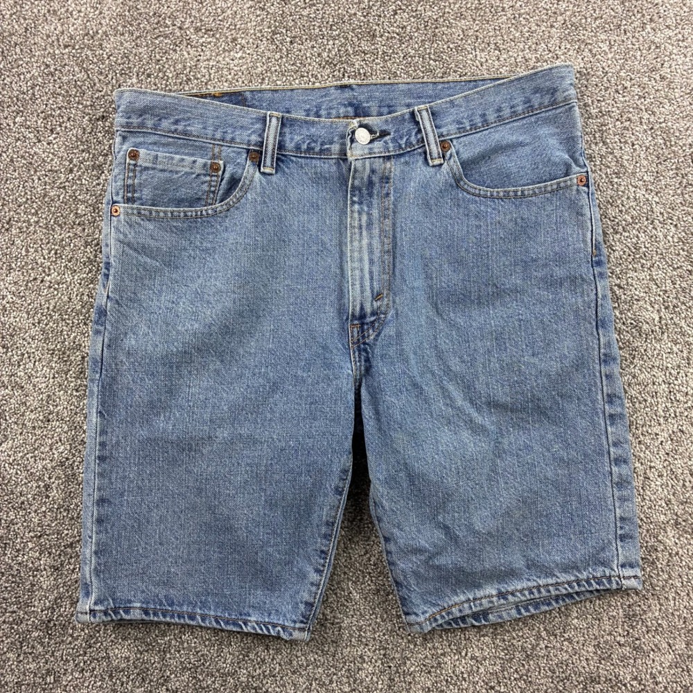 Levi's 505 Denim Shorts Mens 33 Blue Cotton Light Wash Regular Fit 34505-2110
